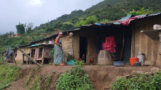 Real Nepali Mountain Village Life During Heavy Rain | Peaceful & Relaxing Rural Nepal Experience