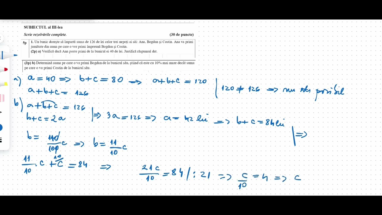 Rezolvarea Simulării Examenului de Evaluare Națională a 8 a, anul 2025, matematică
