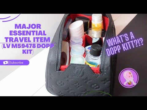 Major Essential Travel Item (Louis Vuitton Dopp Kit / Toiletry Bag (M59478  Black Leather) ) 