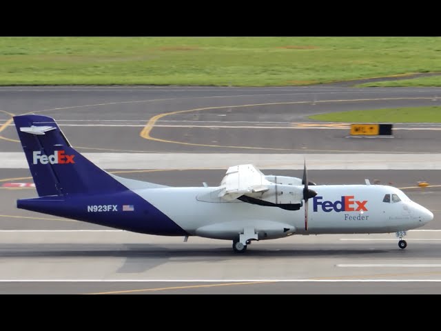 FedEx Feeder (Empire) ATR-42 [N923FX] landing in PDX - YouTube