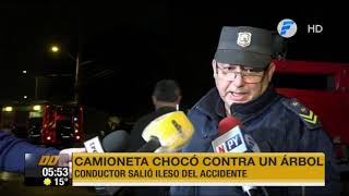Conductor Resulta Ileso De Accidente De Trnsito En Luque