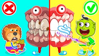 Let's Brush Our Teeth 🍒 Lion Family | Cartoon for Kids