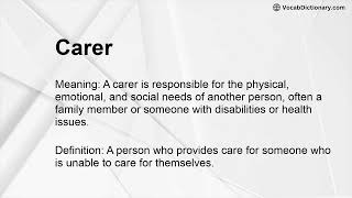 Carer Meaning