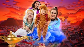 Aladdin in Real Life!! Adley is Princess Jasmine Mom is Genie and Baby Niko is Abu! TRiCK or TREAT