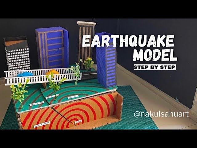 How to make earthquake working model with cardboard for school science exhibition | NakulSahuArt class=