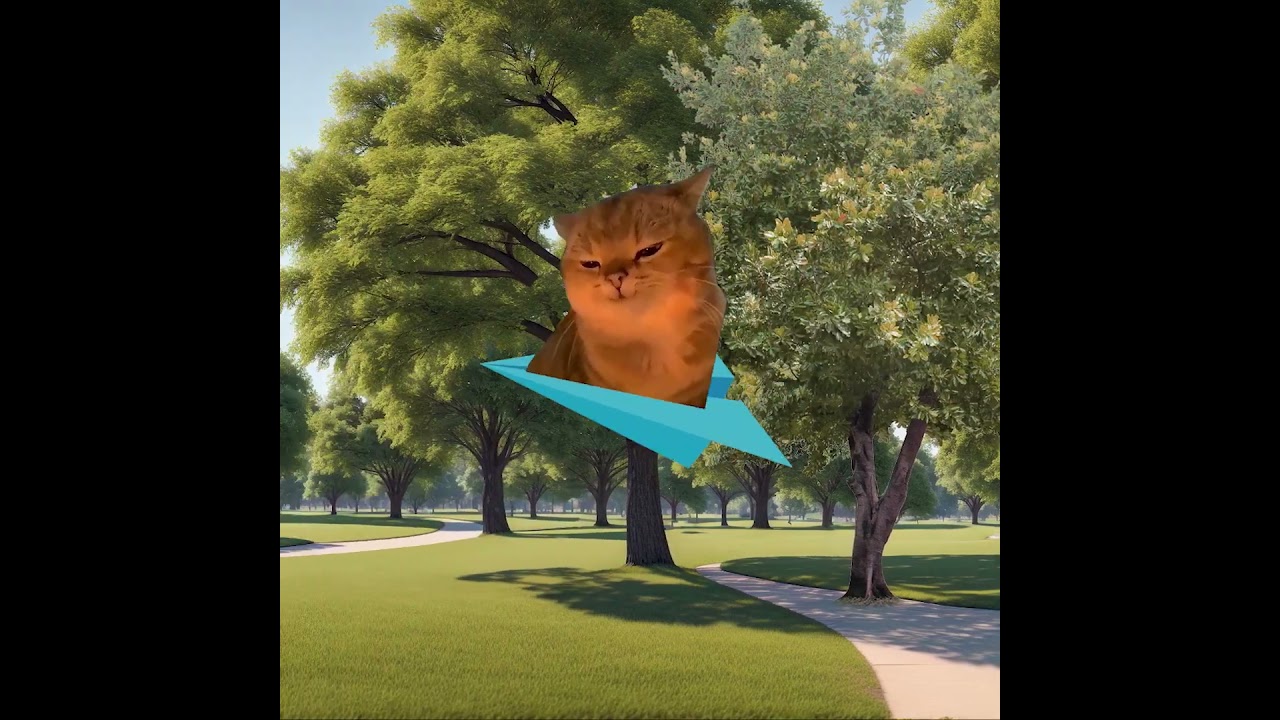 Banana Cat 🍌🐱 Launches Yapapa Cat on a Paper Plane ✈️😺