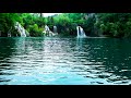Waterfall in Plitvice Lakes in Croatia 4k. Mountain Waterfall Sounds/ Sleep/ Mediation/ Anxiety.