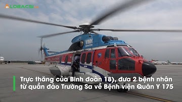 Trực thăng bay xuyên đêm đưa hai ngư dân nguy kịch về đất liền cấp cứu