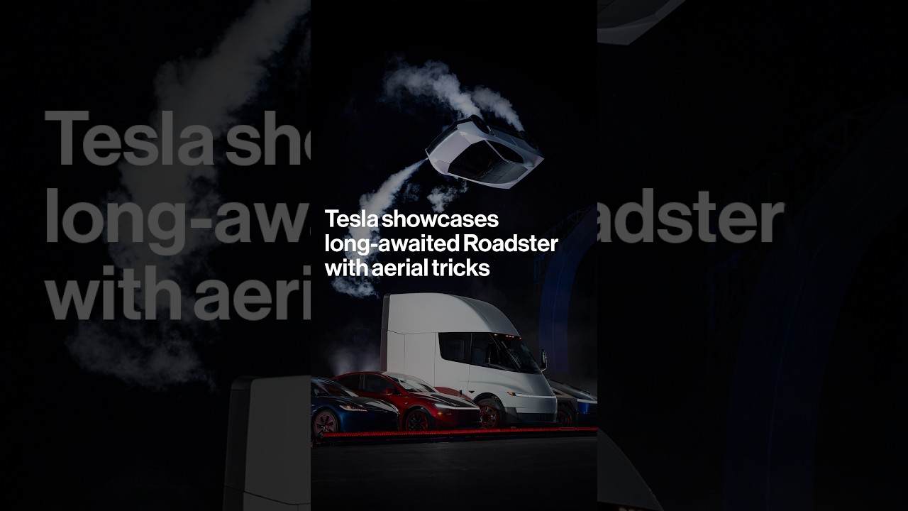 Tesla Showcases Long-Awaited Roadster With Aerial Tricks