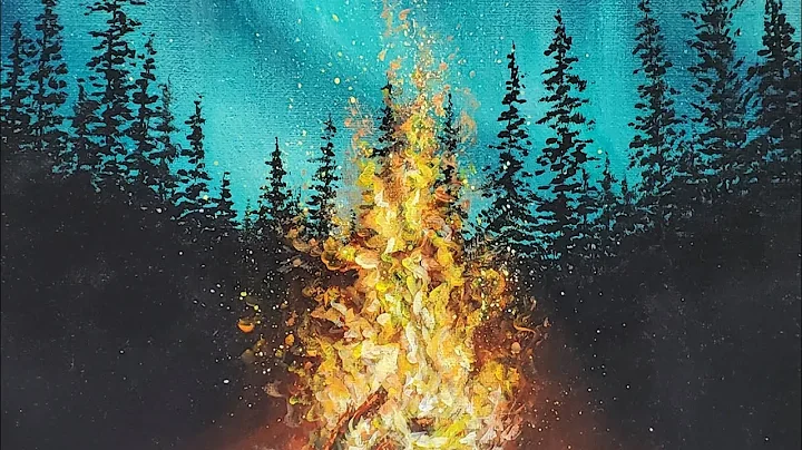 Campfire Forest Night Sky Aurora Borealis Acrylic ...