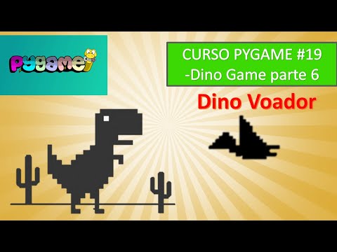 Como fazer jogos em Python! Curso Pygame #19 - Dino Game parte 6 | Dino Voador