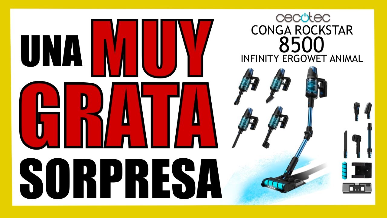 Aspirador de escoba recargable Cecotec Conga Rockstar 8500 Infinity ErgoWet  Animal