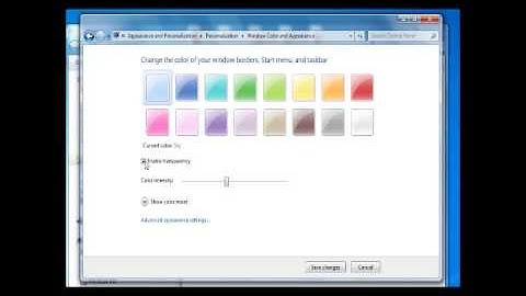 Windows 7 Enabling / Disabling Transparency