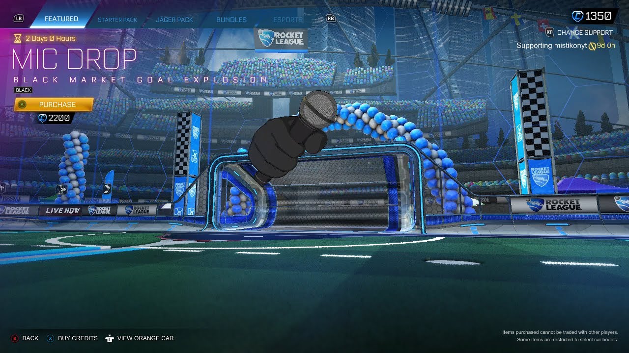 ROCKET LEAGUE ITEM SHOP *NEW* Black Mic Drop Goal Explosion 13.04.