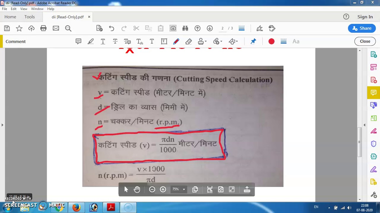 Drill cutting speed and feed | Numerical questions |