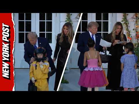 Heartwarming Moment Trump and Melania Sign Autographs for Young Trick-or-Treaters