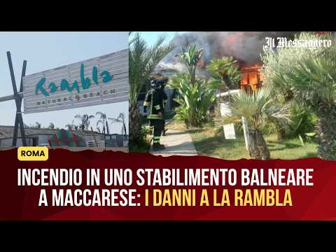 Video Roma, incendio in uno stabilimento balneare a Maccarese: i danni a La Rambla