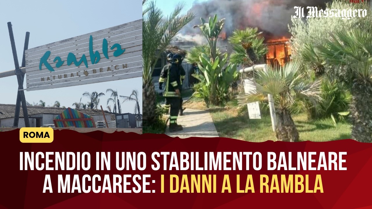 Roma, incendio in uno stabilimento balneare a Maccarese: i danni a La Rambla