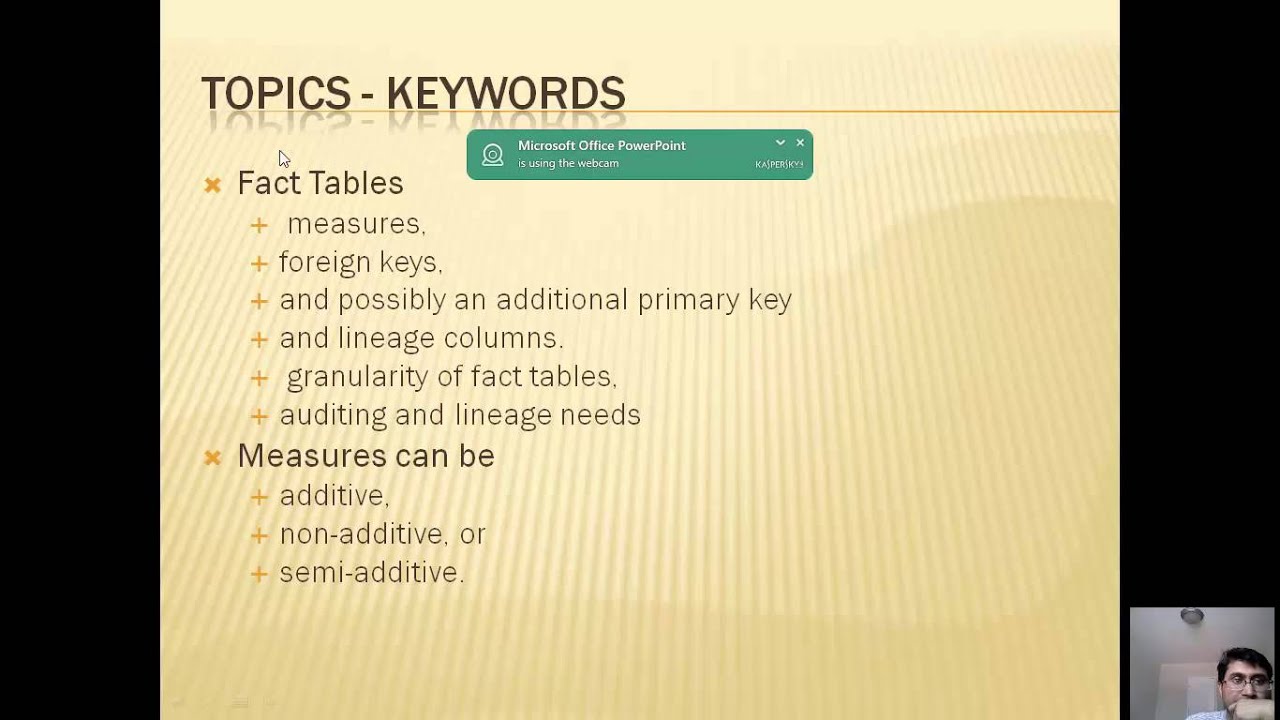 Data warehouse design, key terms, key keywords YouTube