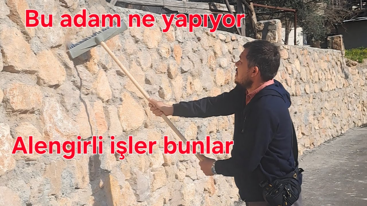 Bacanakla Duvar uzerinde yeni bir formül geliştirdik ~değişik işler bunlar #inşaat #taşduvar  