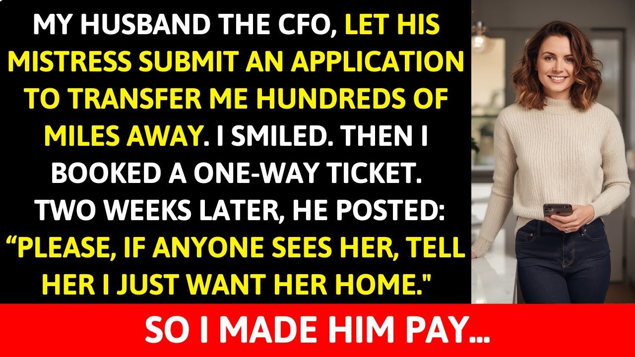 My CFO Husband Let His Mistress Submit An Application To Transfer Me Hundreds Of Miles Away, So I...