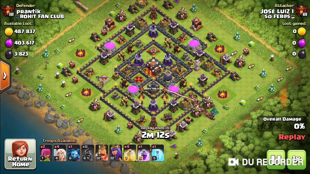 Defence against level 6 hog rider and level 32 King and queen and plzz don't forget to subscribe