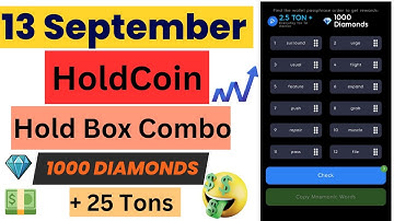 holdcoin 13 september hold box combo |daily heist code today hold coin | reclaim combo code diamonds