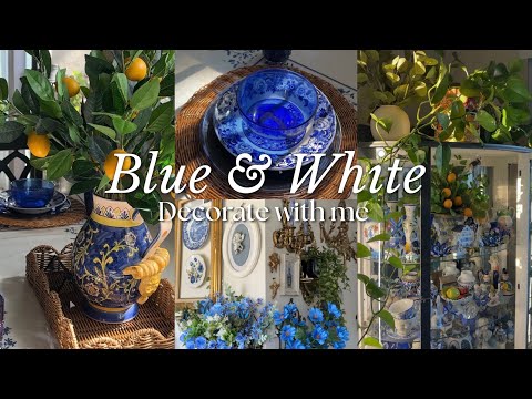 BLUE & WHITE DECORATE WITH ME 💙🤍 #chinoiserie #homedecorideas #decoratewithme 