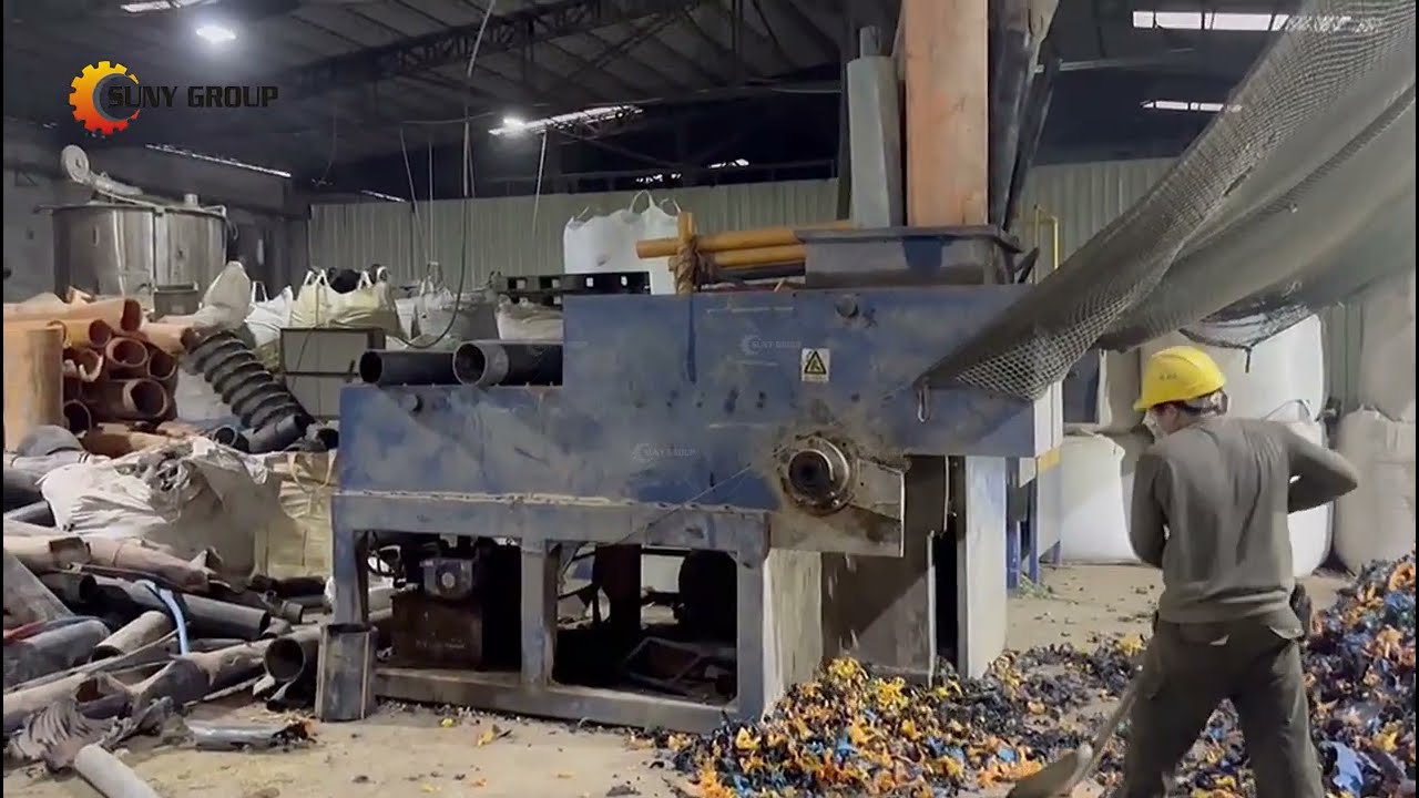 Shredding HDPE Pipes | Plastic Recycling Shredder