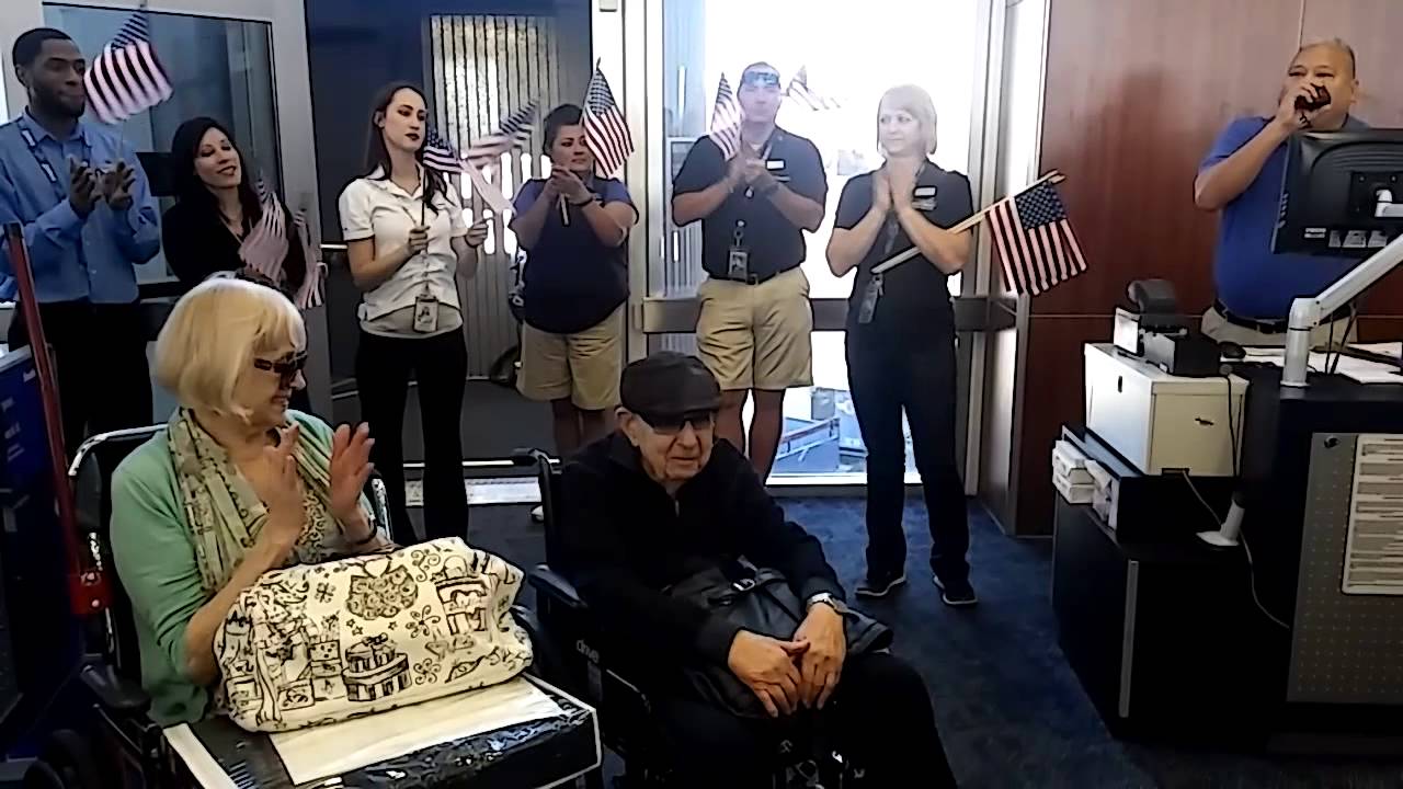 Lt. Colonel, Ret. Alan Dunbar escorted by Dondino to OFLAG 64 reunion New Orleans