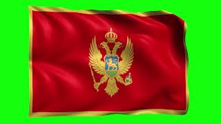 Green screen Footage | Montenegro Waving Flag Green Screen Animation | Royalty-Free