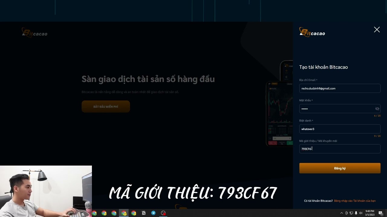 Bitcacao   Hướng Dẫn Đăng Ký Tài Khoản Sàn Giao Dịch Bitcacao Trên Điện Thoại