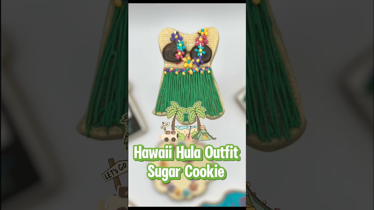 Hawaii Hula Skirt Sugar Cookie Video Tutorial