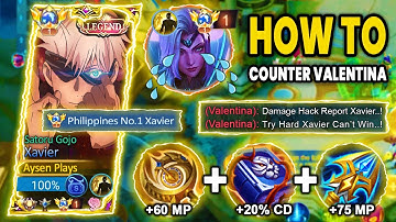 XAVIER TUTORIAL | HOW TO COUNTER PRO USER VALENTINA IN SOLO RANKED WITH HERO XAVIER 😱 | XAVIER MLBB
