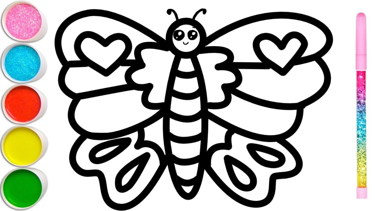  How to draw a butterfly for children - YouTube Bildidee 