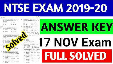 Ntse 17 November Exam Paper Solutions /Ntse Sat Answer Key
