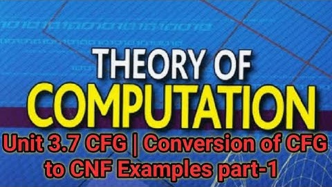 Unit 3.7 CFG | CNF | Conversion of CFG to CNF | Chomsky Normal Form | GATE 2021 | UGCNET2021