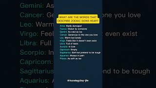Which One Are You? Words That Describe Every Zodiac Sign Heart #zodiac #astrology #horoscope #tarot