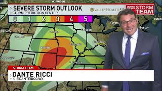 Meteorologist Dante Ricci WCHS Full Forecast Monday 5/19/25 12PM Information