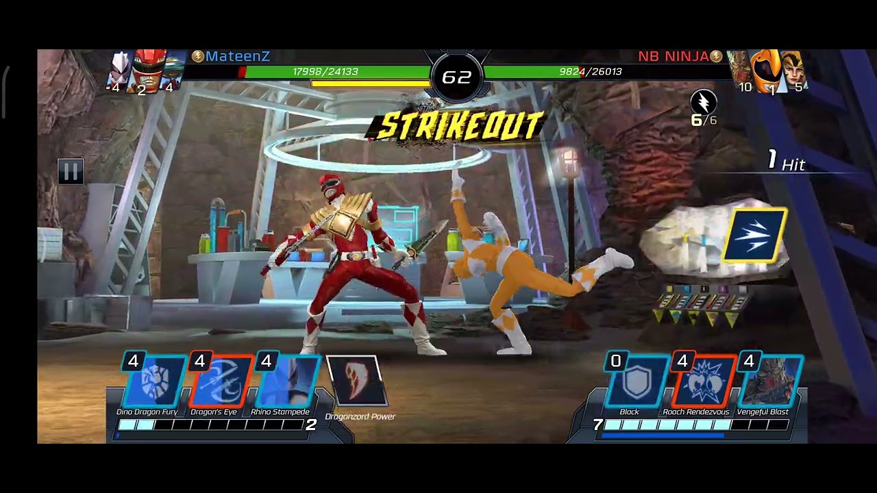 POWER RANGERS LEGACY WARS Red Dragon Shield VS Skull Orange Ranger ...