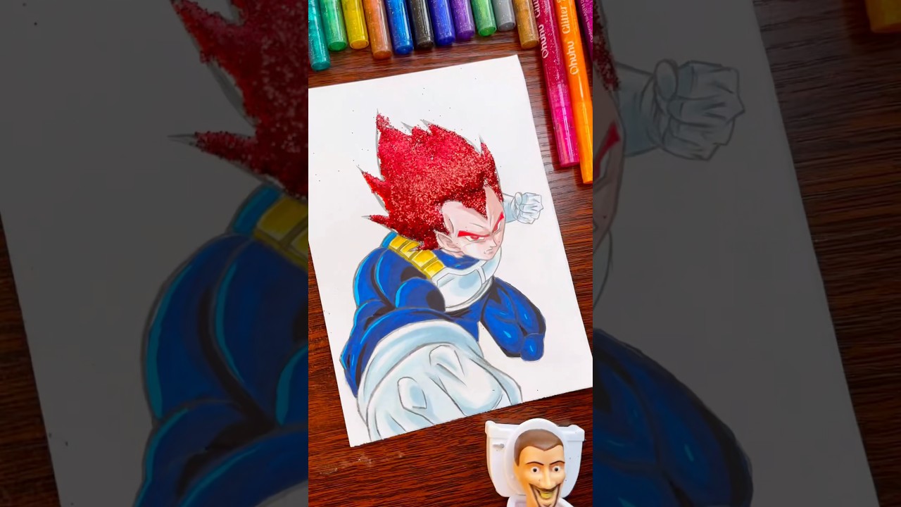 [ASMR] VEGETA Super Saiyan GOD Satisfying Glitter Art | WyRich 