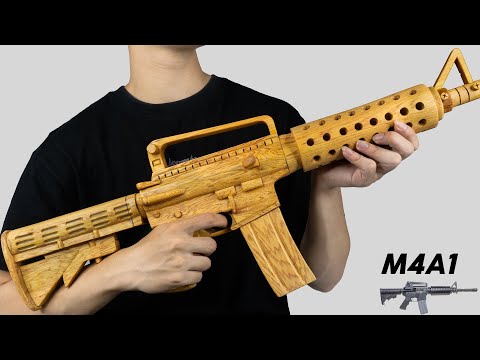 Wood Carving – How to Make Amazing M4a1 Gun in PUBG From Wood ( Satisfying Videos ) | Wood World