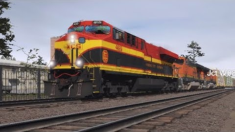 Trainz Simulator 3 KCS ES44AC Leads BNSF Empty Autorack train (2017)