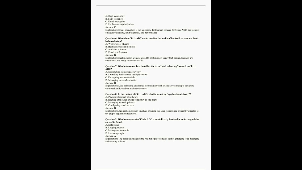 1Y0241 Deploy and Manage Citrix ADC 13 with Traffic Management Exam1197 video