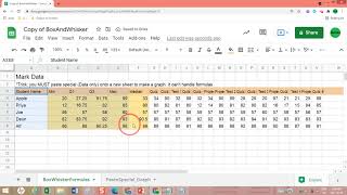 Box Whisker Charts and Quartiles in Google Sheets