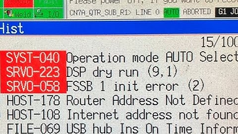 SRVO-058 FSSB 1 init error, SRVO-223 DSP dry run. FANUC ROBOT