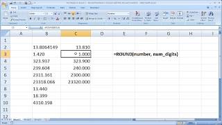 Formulas in Excel 1 - Round Numbers in Excel with Round Function to the Nearest Decimal or Integer