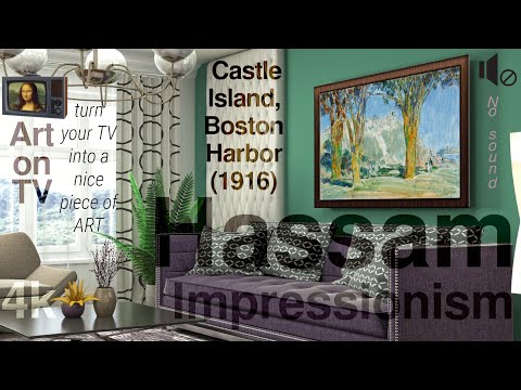 Hassam impressionist paintings Castle Island Impressionism inventory Framed art 4k overview