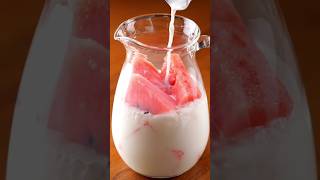 Pouring Milk on Glass Watermelon Slices 🥛🍉 | Relaxing ASMR #ai #asmr screenshot 3