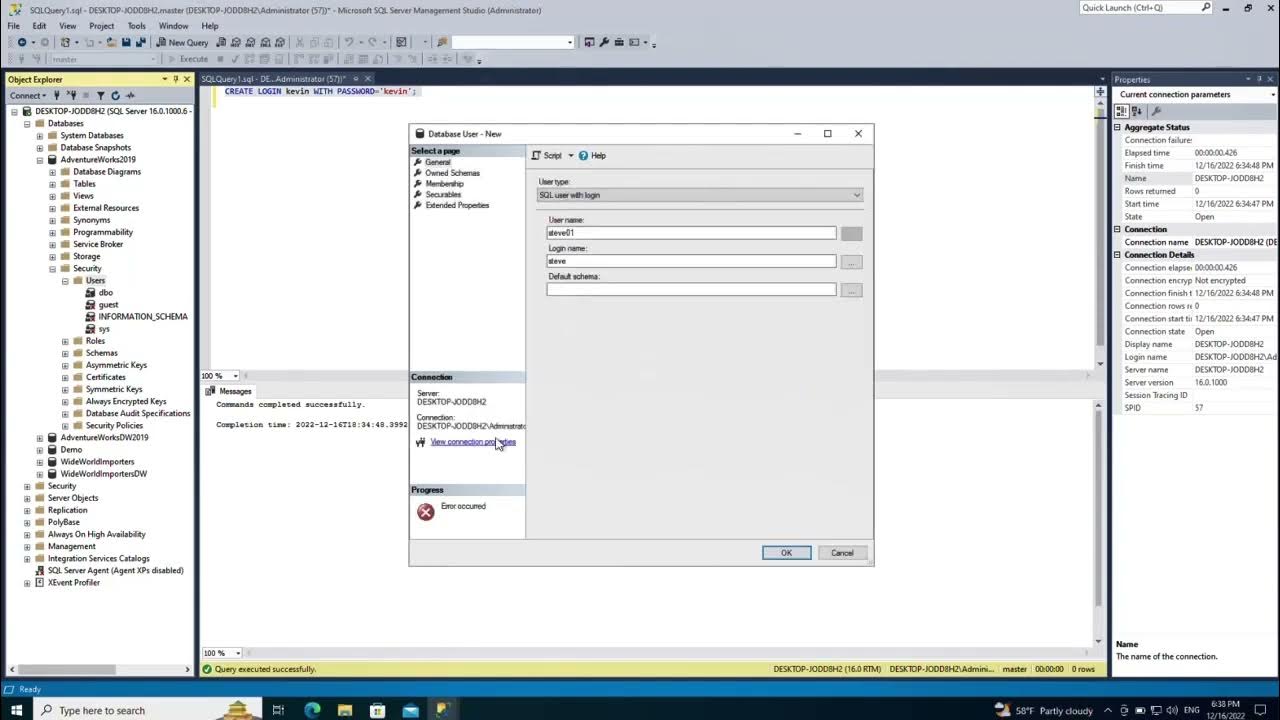 How to Create Logins, Users and manage Permissions in SQL Server - YouTube